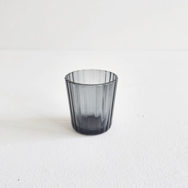 Ribbed Votive - Smokey Grey - 6cm